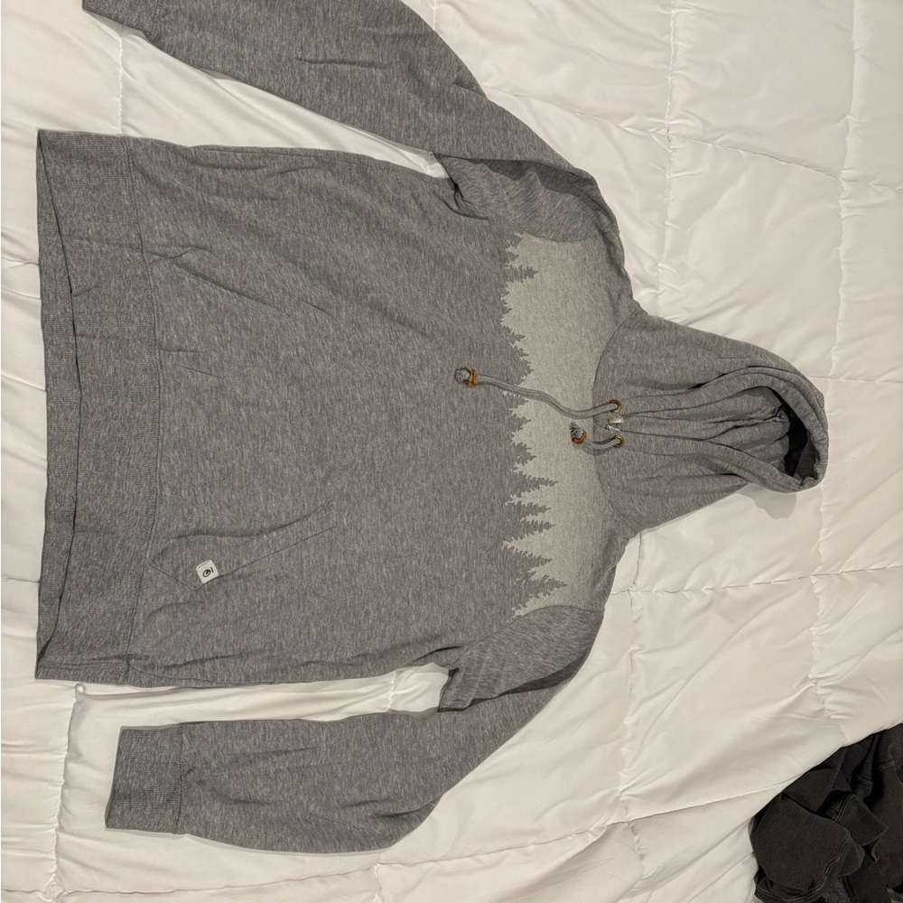 Gray Hoodie with Forest Design